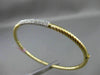 ESTATE .82CT DIAMOND 14K WHITE & YELLOW GOLD 3D PAVE ROPE DESIGN BANGLE BRACELET
