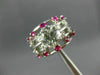 ESTATE EXTRA LARGE 2.54CT DIAMOND & AAA RUBY PLATINUM MULTI ROW ENGAGEMENT RING