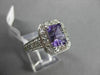 ESTATE 2.60CT DIAMOND & AAA AMETHYST 14K WHITE HALO DESIGN FILIGREE EMERALD RING
