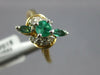 .70CT DIAMOND & AAA EMERALD 14KT 2 TONE GOLD 3D ROUND & MARQUISE FLOWER FUN RING