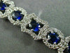 ESTATE WIDE 6.56CT DIAMOND SAPPHIRE 18KT WHITE GOLD MULTI SHAPE TENNIS BRACELET