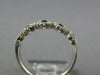 ESTATE .59CT DIAMOND & AAA SAPPHIRE 18K WHITE GOLD 3D ROUND FLOWER HALO FUN RING