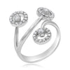 ESTATE .45CT DIAMOND 18KT WHITE GOLD 3D MULTI CIRCULAR CRISS CROSS FUN RING