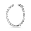 ESTATE 4.0CT DIAMOND 14KT WHITE GOLD 3D ROUND INSIDE OUT HOOP HANGING EARRINGS