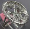 ESTATE LARGE .94CT DIAMOND 18K WHITE GOLD 3D CLASSIC OVAL SOLITAIRE WEB FUN RING