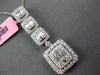 LARGE 2.55CT DIAMOND 18KT WHITE GOLD BAGUETTE ELONGATED SQUARE FLOATING PENDANT