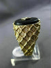 ANTIQUE LARGE .01CT DIAMOND & AAA ONYX 14K WHITE & YELLOW GOLD 3D CHECKERED RING