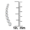 ESTATE .40CT DIAMOND 14K WHITE GOLD ROUND BEZEL GRADUATING FUN CLIMBER EARRINGS
