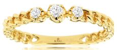 .11CT DIAMOND 14KT YELLOW GOLD 3 STONE PAST PRESENT FUTURE FRIENDSJIP LOVE RING