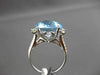 ANTIQUE 7.54CTW AAA EXTRA FACET BLUE TOPAZ & DIAMOND 14K WHITE GOLD HEART RING