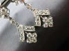 ESTATE LARGE 3.0CT DIAMOND 14KT WHITE GOLD 3D ROUND CHANDELIER HANGING EARRINGS