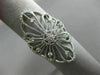 ESTATE LARGE .36CT ROUND DIAMOND 14KT WHITE GOLD OPEN FILIGREE FLOWER LOVE RING