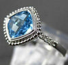 ESTATE 1.60CTW DIAMOND & AAA BLUE TOPAZ 14KT WHITE GOLD FILIGREE MILGRAIN RING
