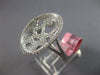 ESTATE LARGE .94CT DIAMOND 18K WHITE GOLD 3D CLASSIC OVAL SOLITAIRE WEB FUN RING