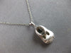 ESTATE .12CT DIAMOND 14K WHITE GOLD MATTE & SHINY BABYGIRL SHOE FLOATING PENDANT