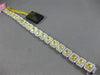 LARGE 1.86CT WHITE & FANCY YELLOW DIAMOND 18KT TWO TONE GOLD 3D TENNIS BRACELET