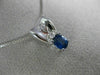 ESTATE .78CT DIAMOND & AAA OVAL SAPPHIRE 14K WHITE GOLD FLOATING PENDANT #11446
