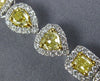 LARGE 9.13CT WHITE & FANCY YELLOW DIAMOND 18K WHITE GOLD 3D HALO TENNIS BRACELET