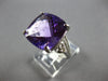 EXTRA LARGE 10.2CT DIAMOND & AAA AMETHYST 14KT WHITE GOLD CUSHION & ROUND RING