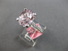 LARGE 4.69CT DIAMOND & AAA KUNZITE 18KT WHITE GOLD CUSHION ROUND ENGAGEMENT RING