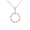 1.08CT DIAMOND 18KT WHITE GOLD 3D MULTI FLOWER CIRCLE OF LIFE FLOATING PENDANT