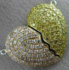 LARGE 1.89CT PINK & FANCY YELLOW DIAMOND 18KT TRI COLOR GOLD HEART LOVE NECKLACE
