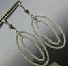 ESTATE LARGE 1.58CT DIAMOND 18KT WHITE GOLD 3D MULTI LINK OVAL HANGING EARRINGS