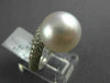 LARGE .94CT DIAMOND AAA SAPPHIRE & AAA SOUTH SEA PEARL 18KT WHITE GOLD LOVE RING