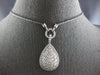 EXTRA LARGE 2.97CT DIAMOND 14KT WHITE GOLD LOVE KNOT TEAR DROP LARIAT NECKLACE