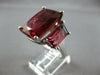 LARGE 18.95CT DIAMOND & AAA PINK TOURMALINE 18K WHITE GOLD 3 STONE COCKTAIL RING