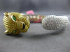 LARGE 27.09CT MULTI COLOR DIAMOND & AAA EMERALD 18KT 2 TONE GOLD BANGLE BRACELET