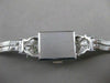 ANTIQUE OLD EURO MINE DIAMOND 14K WHITE GOLD HERNA WATCH 17 JEWEL SWISS 7" 21595