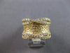 ESTATE WIDE 1.0CT DIAMOND 14KT YELLOW GOLD ROUND CRISS CROSS NUGGET DESIGN RING