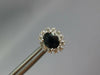 1.74CT DIAMOND & AAA SAPPHIRE 14K WHITE GOLD OVAL & ROUND FLOWER STUD EARRINGS