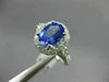 ESTATE LARGE 2.85CT DIAMOND & AAA TANZANITE 18KT WHITE GOLD HALO ENGAGEMENT RING