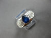 WIDE 1.58CT DIAMOND & AAA SAPPHIRE 14KT WHITE GOLD OVAL & ROUND ENGAGEMENT RING