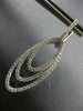 EXTRA LARGE 2.0CT DIAMOND 14KT WHITE GOLD DOUBLE OVAL TEAR DROP HANGING EARRINGS