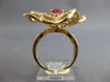 EXTRA LARGE 2.80CT DIAMOND & AAA RUBY 14K YELLOW GOLD 3D PEAR SHAPE & ROUND RING