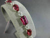 ESTATE WIDE 19.52CT AAA WHITE & PINK TOPAZ 18KT WHITE GOLD OVAL TENNIS BRACELET