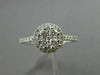 ESTATE WIDE .52CT DIAMOND 18KT WHITE GOLD 3D ETOILE CLUSTER HALO PROMISE RING
