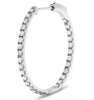 ESTATE 1.0CT DIAMOND 14KT WHITE GOLD 3D CLASSIC INSIDE OUT HOOP HANGING EARRINGS
