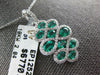 LARGE 2.12CT DIAMOND & AAA EMERALD 18KT WHITE GOLD OVAL INFINITY JOURNEY PENDANT