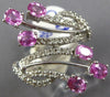 LARGE 2.08CT DIAMOND & AAA PINK SAPPHIRE 18K WHITE GOLD 3D CRISS CROSS LOVE RING