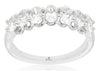 ESTATE 1.40CT DIAMOND 14KT WHITE GOLD OVAL 7 STONE SHARED PRONG ANNIVERSARY RING
