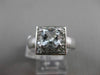 ESTATE 1.08CT DIAMOND & AAA AQUAMARINE 14KT WHITE GOLD SQUARE HALO COCKTAIL RING