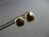 ESTATE 2.0CT AAA GARNET 14KT YELLOW GOLD 3D CUSHION STUD HANGING EARRINGS #27454