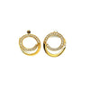 ESTATE .33CT DIAMOND 18KT YELLOW GOLD 3D CLASSIC CIRCULAR SWIRL STUD EARRINGS