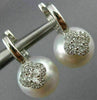 ESTATE LARGE .44CT DIAMOND & AAA SOUTH SEA PEARL DIAMOND 18K WHITE GOLD EARRINGS