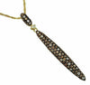 .76CT WHITE & DIAMOND 14KT YELLOW GOLD 3D ELONGATED TEAR DROP FUN PENDANT