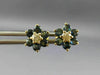 .59CT DIAMOND & AAA SAPPHIRE 14KT YELLOW GOLD 3D FLOWER STUD EARRINGS #MILANO023